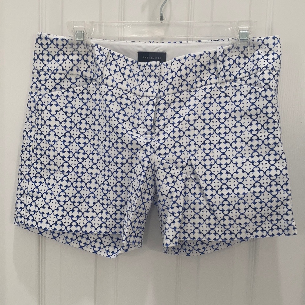 The Limited blue and white pattern shorts, 4